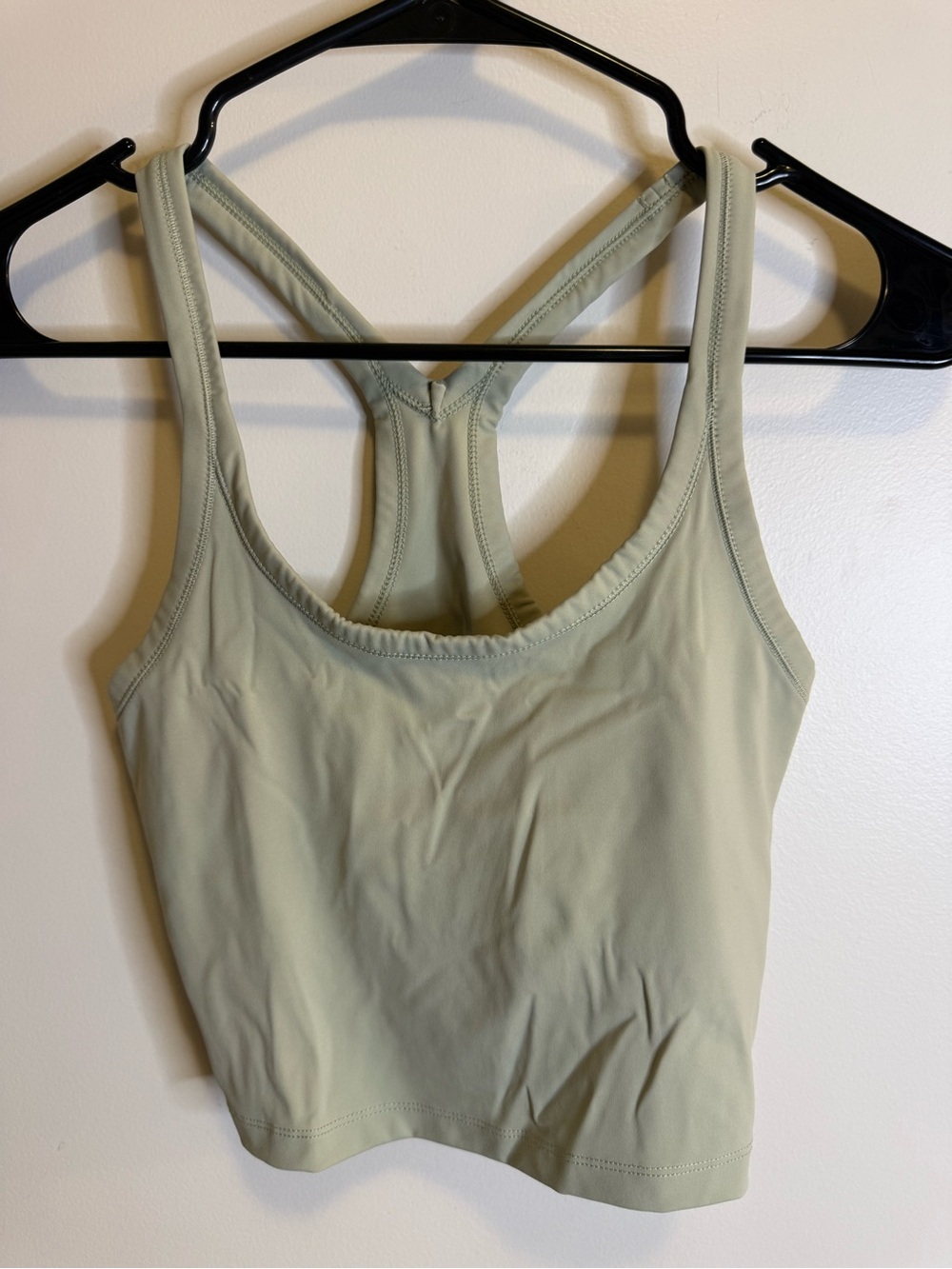 Light Sage Racerback Crop Tank Top